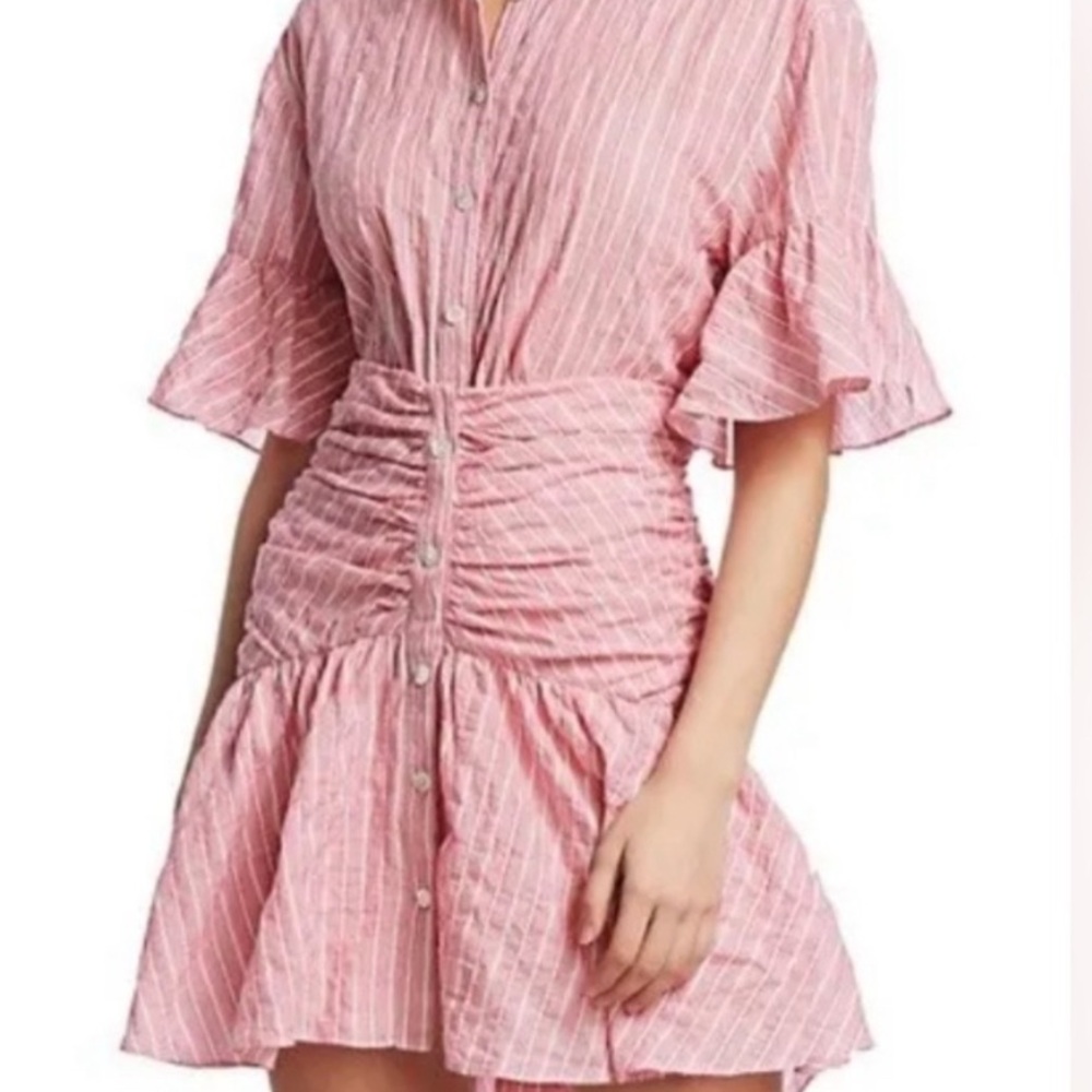 Cinq à Sept Pink Ruched Mini Dress